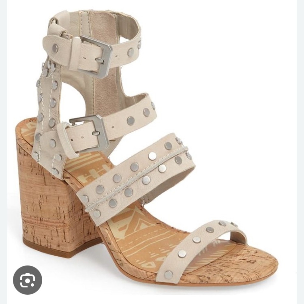 Dolce Vita Effie Studded Suede Sandal.  Nubuck Tan.  Size 10.  Like New.